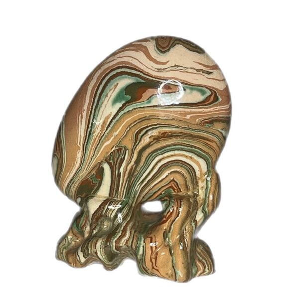 VTG 60s MCM Chinese Ceramic Art Sculpture Marbled Glaze  Abstract - Picture 3 of 6